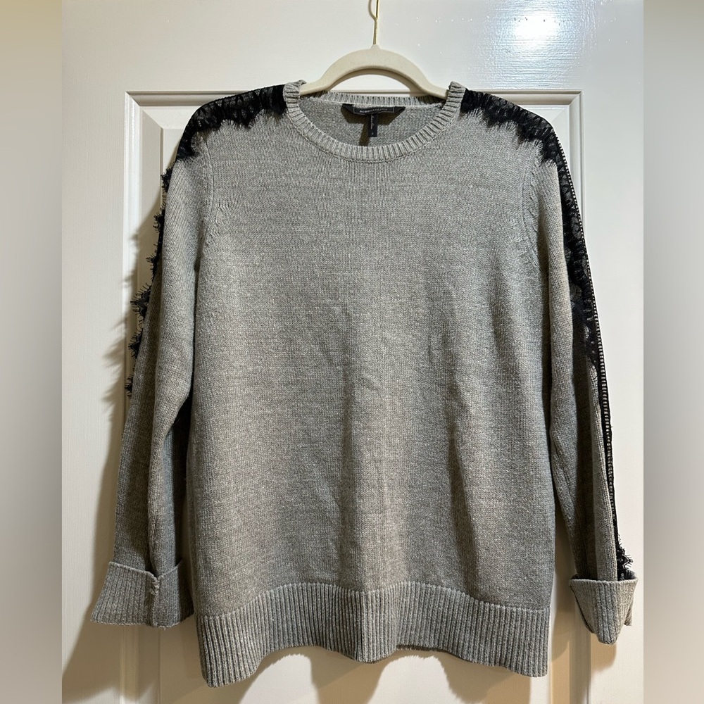BCBG sweater with black laces detail - size small